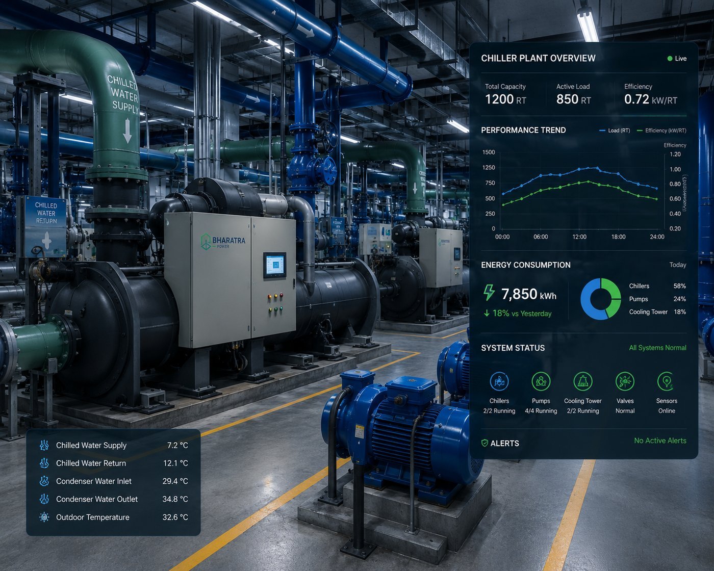 Chiller Plants — AI-driven sequencing and optimization
