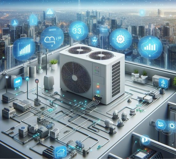 HVAC rooftop unit with smart IoT sensors
