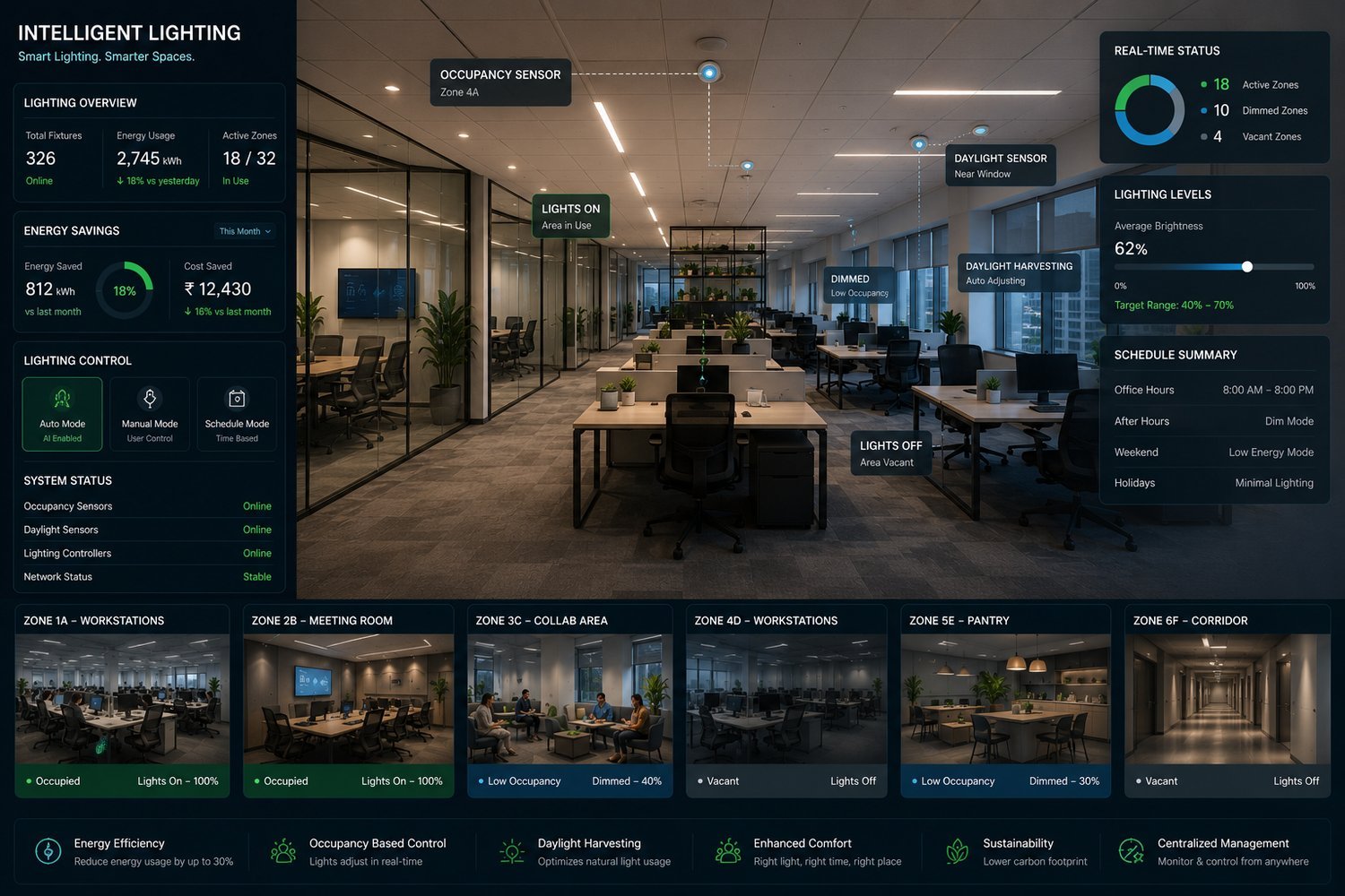 Lighting Floors — occupancy-aware intelligent lighting
